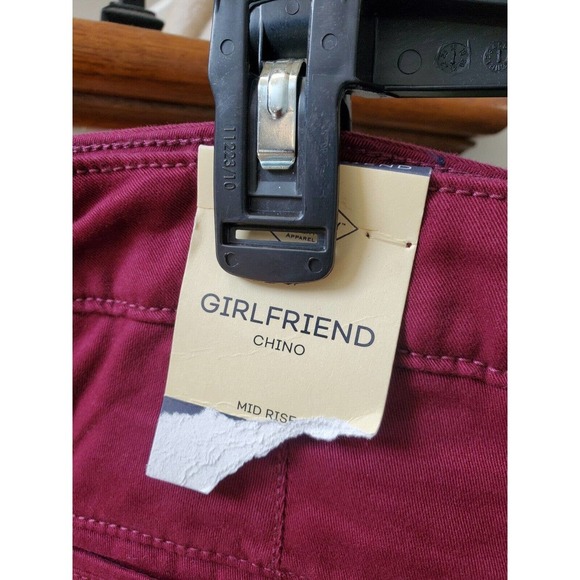 St Johns Bay Womens Red Slash Mid Rise Flat Front Girlfriend Chino Pants Size 18 - Picture 8 of 15